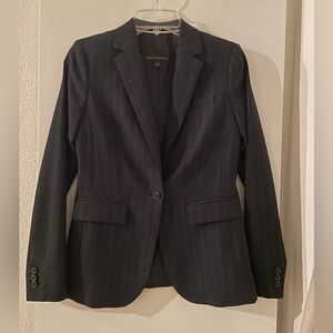 0: Banana Republic Classic Blazer Black/Grey Pinstriped Lined NWOT new